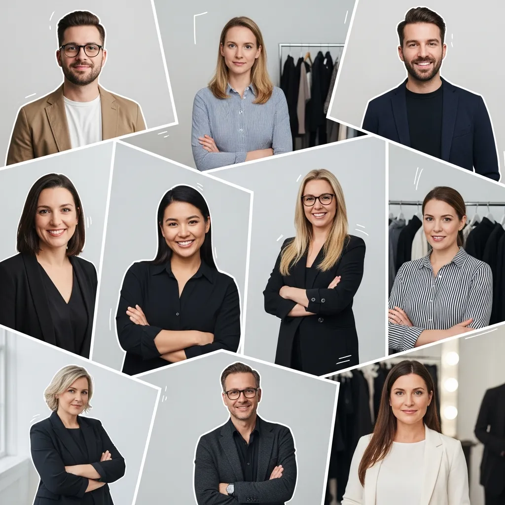 Portrait collage of the styling manager team