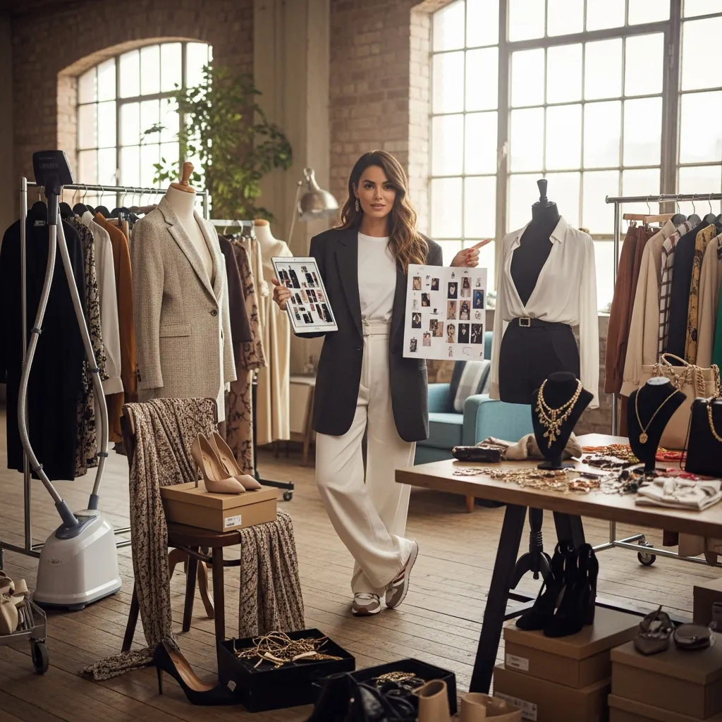 Stylised portrait of Zara Malik wearing a structured coat